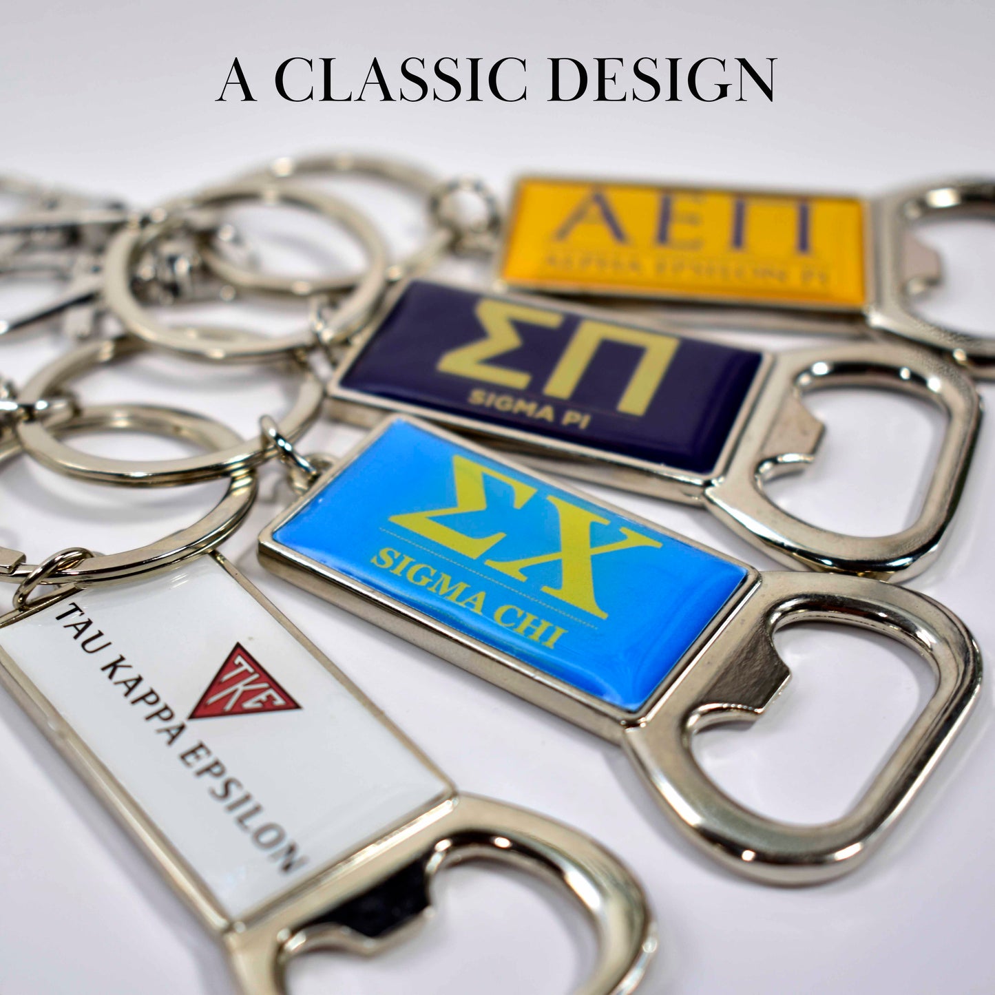 Kappa Sigma Fraternity Keychain with Flat Bottle Opener