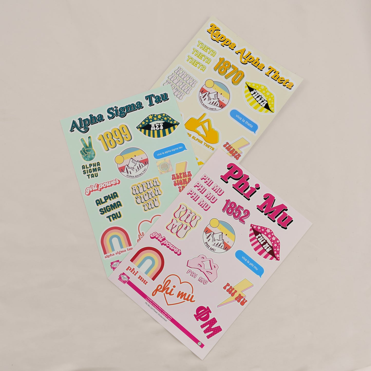 Alpha Phi Girl Power Sticker Sheet