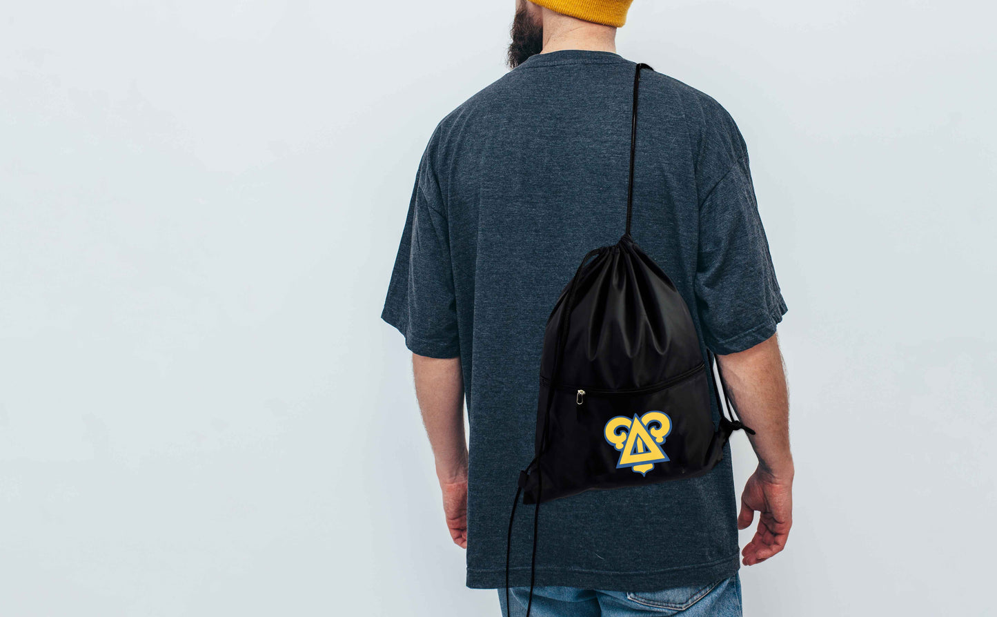 Theta Chi Fraternity Drawstring Backpack, Black