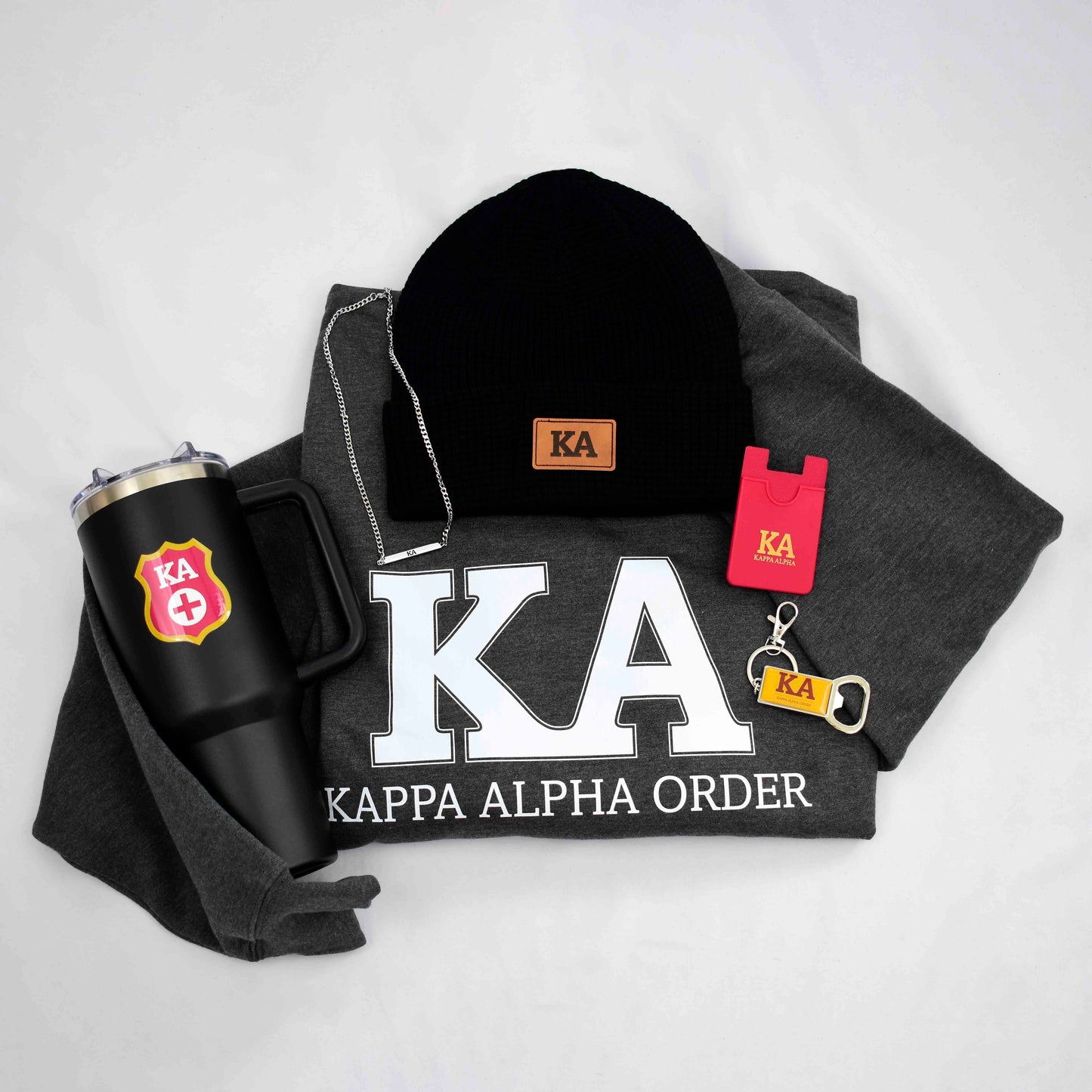 Sigma Alpha Epsilon Fraternity Beanie Hat - Black Winter Hat w/ Greek Letters Patch