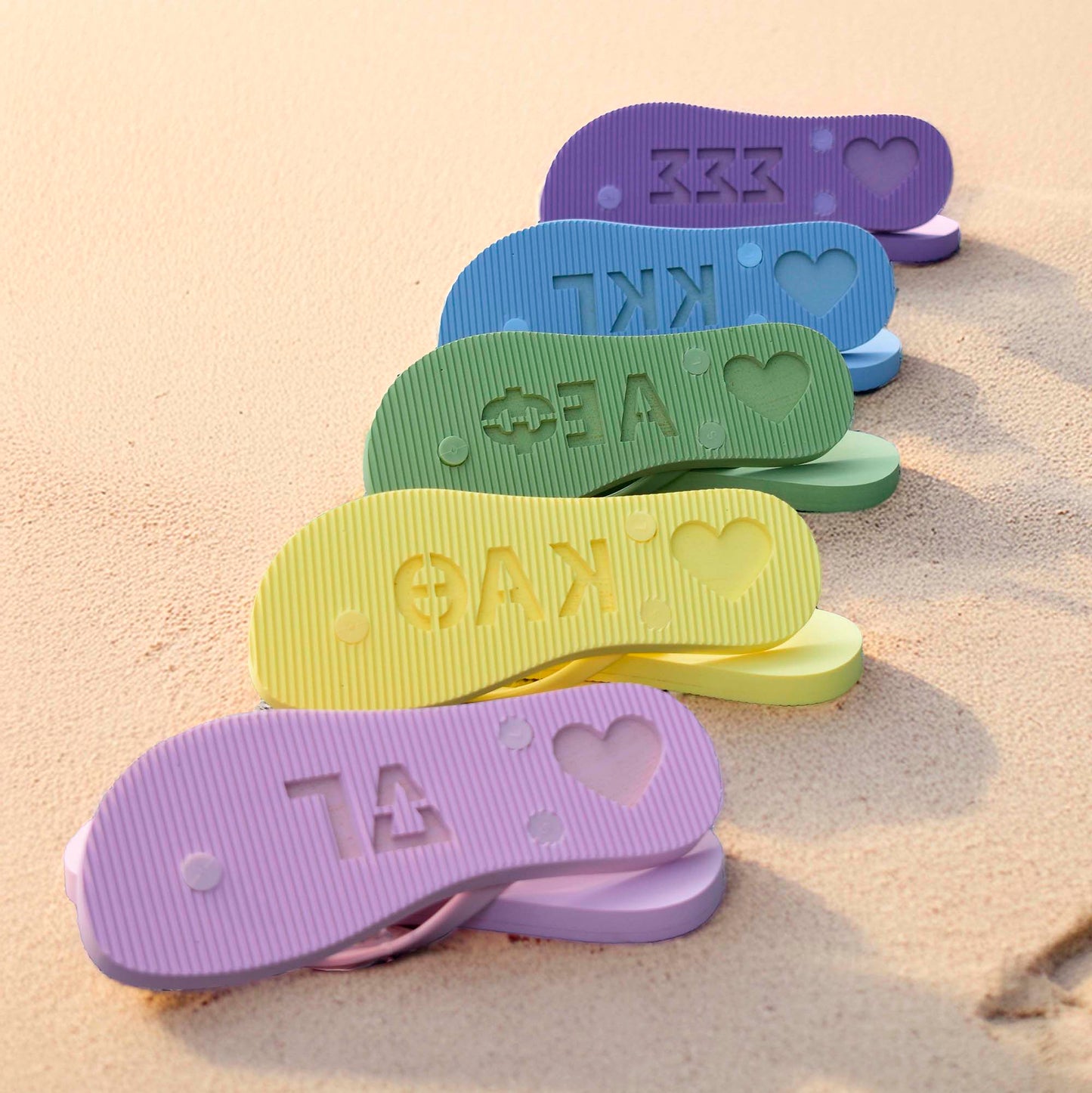 Kappa Alpha Theta Flip Flops, With Greek Letter Cutouts
