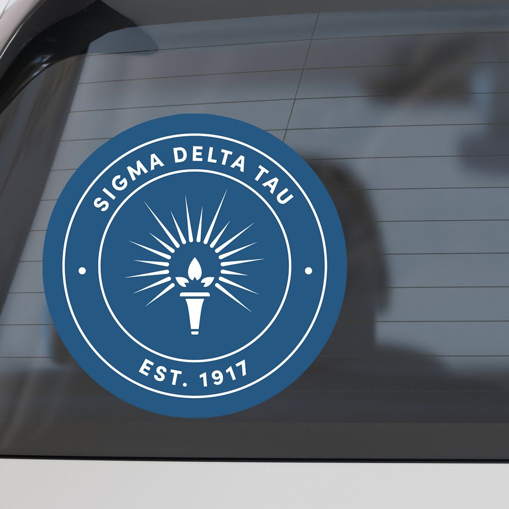 Sigma Delta Tau Sorority Car Decal Sticker- Full Color Circle Logo