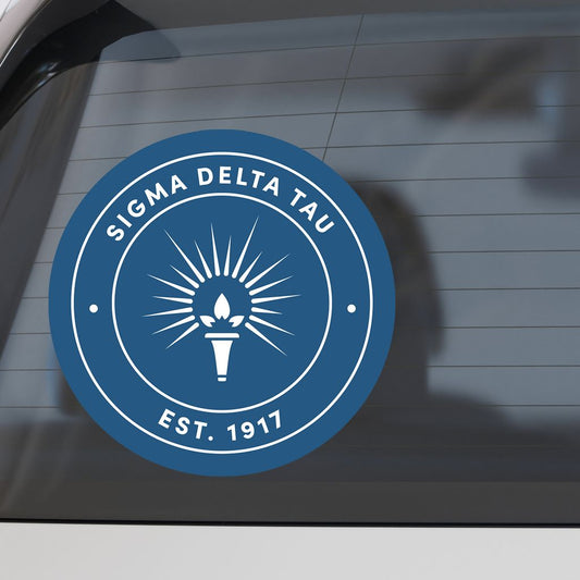Sigma Delta Tau Sorority Car Decal Sticker- Full Color Circle Logo