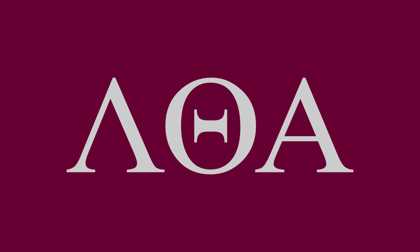 Lambda Theta Alpha Sorority Greek Letters Flag, Two-Color Design