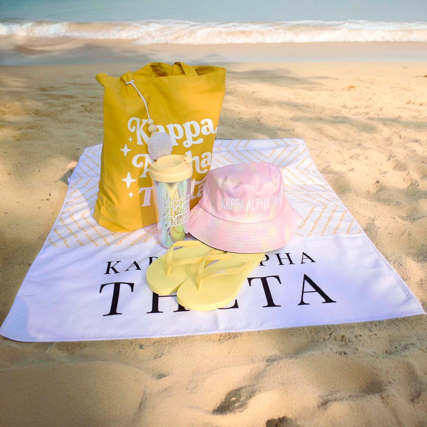 Kappa Alpha Theta Flip Flops, With Greek Letter Cutouts