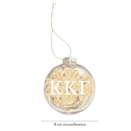 Delta Gamma Ornament - Clear Plastic Ball Ornament with Gold Foil