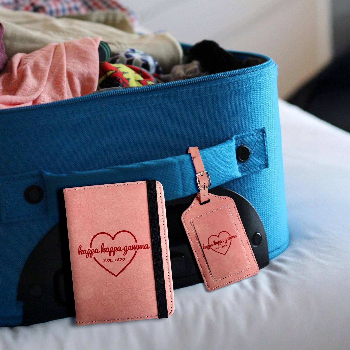 Delta Phi Epsilon Passport Holder & Luggage Tag Travel Gift Set