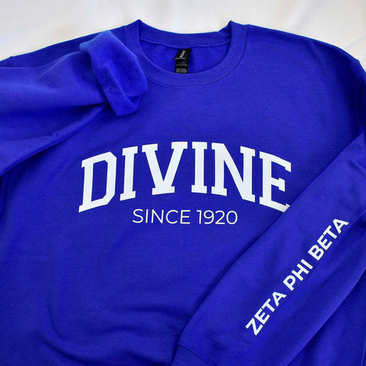 Zeta Phi Beta Sorority Sweatshirt- Divine and Sorority Name Design