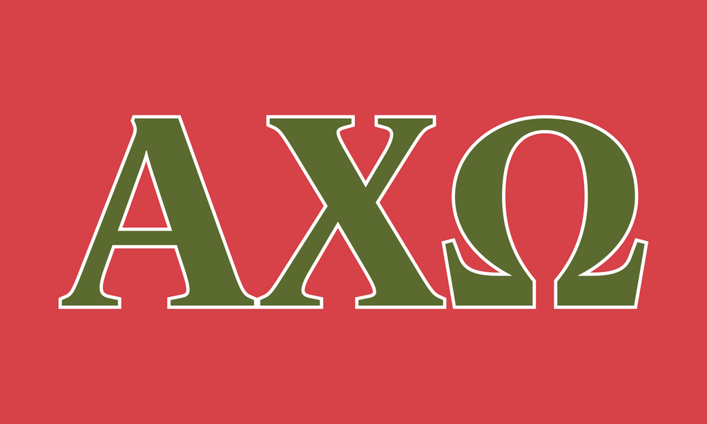 Alpha Chi Omega Sorority Greek Letters Flag, Two-Color Design