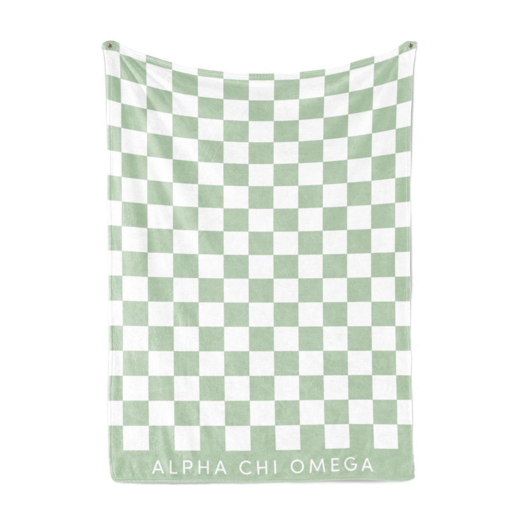 Alpha Chi Omega Thick Blanket, Stylish Checkered Blanket 50 in X 62 in