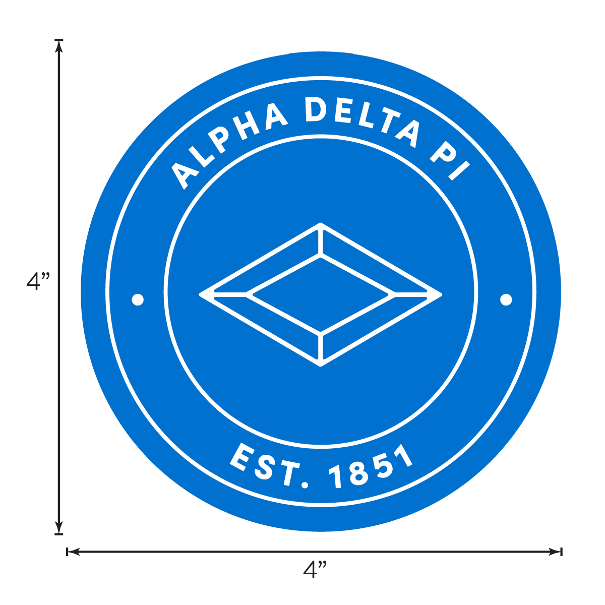 Alpha Delta Pi Sorority Car Decal Sticker- Full Color Circle Logo