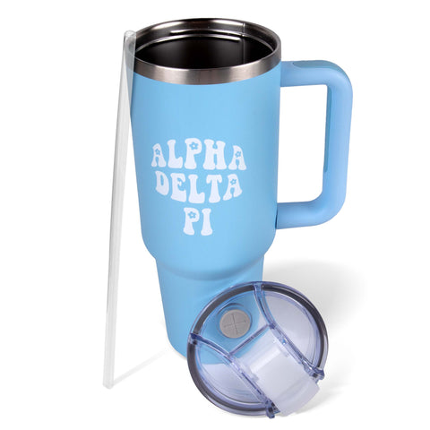 Alpha Delta Pi Tumbler - 40oz Stainless Steel with Handle