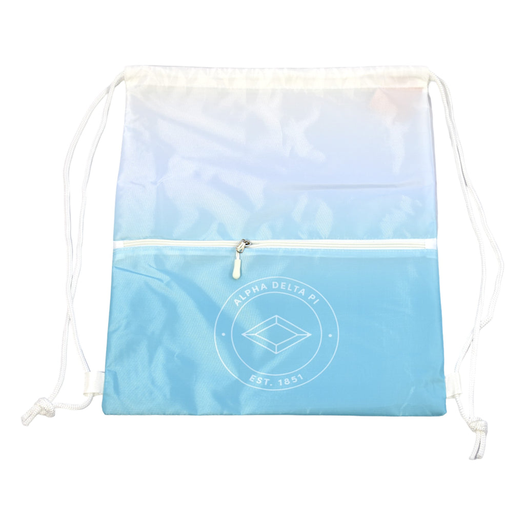 Alpha Delta Pi Drawstring Backpack, Ombre Color Design