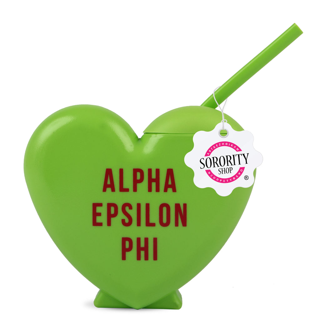 Alpha Epsilon Phi Tumbler- Candy Heart Shaped