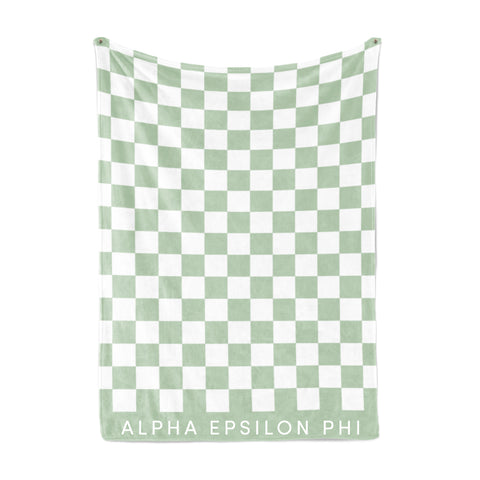 Alpha Epsilon Phi Thick Blanket, Stylish Checkered Blanket - 50in X 62in