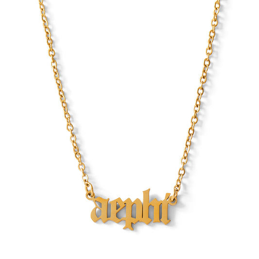 Alpha Epsilon Phi Old English Style Sorority Necklace