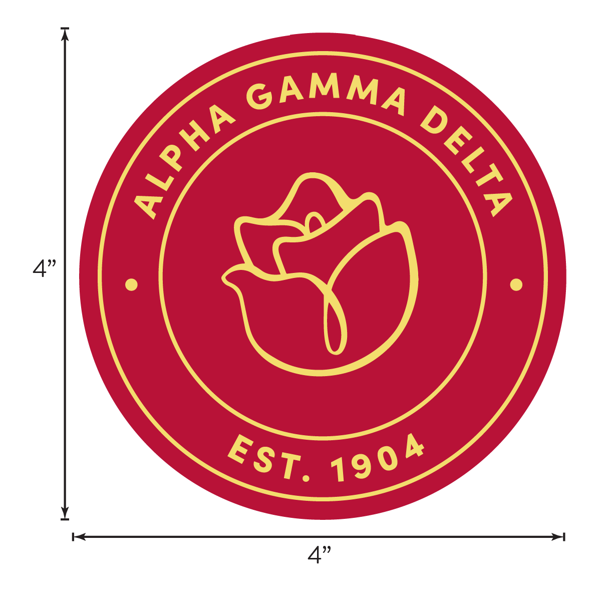 Alpha Gamma Delta Sorority Car Decal Sticker- Full Color Circle Logo