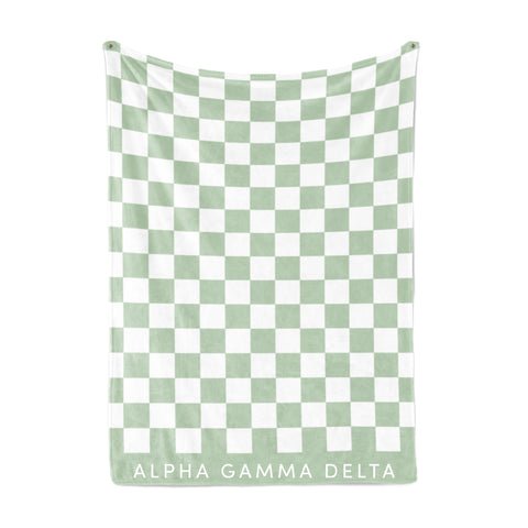 Alpha Gamma Delta Thick Blanket, Stylish Checkered Blanket 50in X 62in