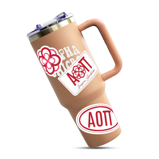 Alpha Omicron Pi Sorority Brand Focus Sticker Sheet