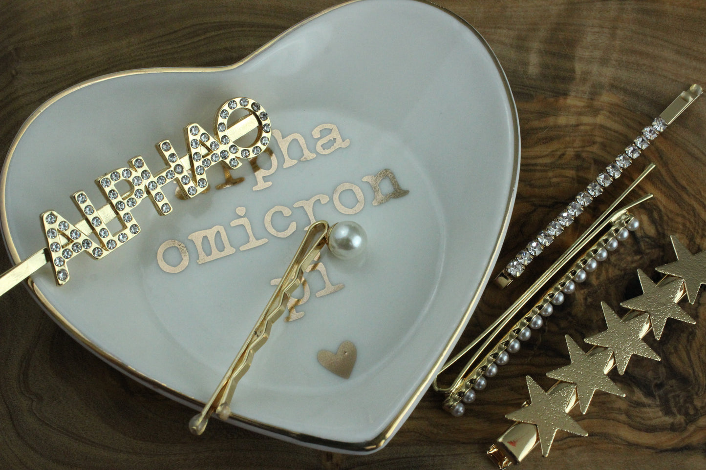 Alpha Omicron Pi Ceramic Ring Dish