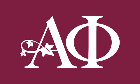 Alpha Phi Sorority Greek Letters Flag, Two-Color Design