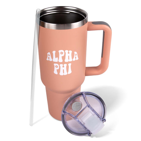 Alpha Phi 40oz Stainless Steel Tumbler with Handle