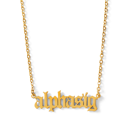 Alpha Sigma Alpha Old English Style Sorority Necklace