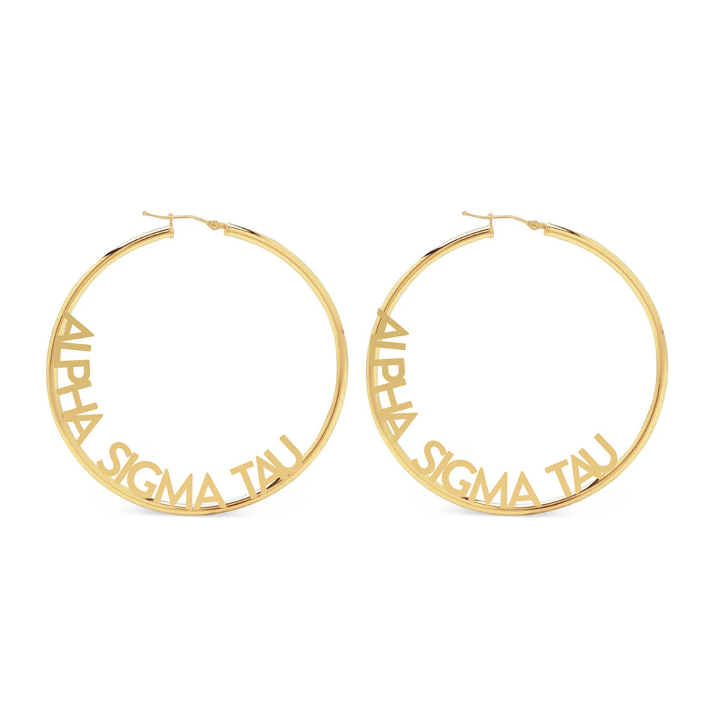 Alpha Sigma Tau Earrings - Hoop Design