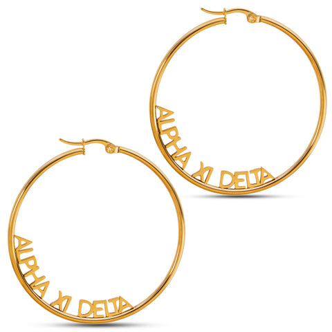 Alpha Xi Delta Earrings - Hoop Design
