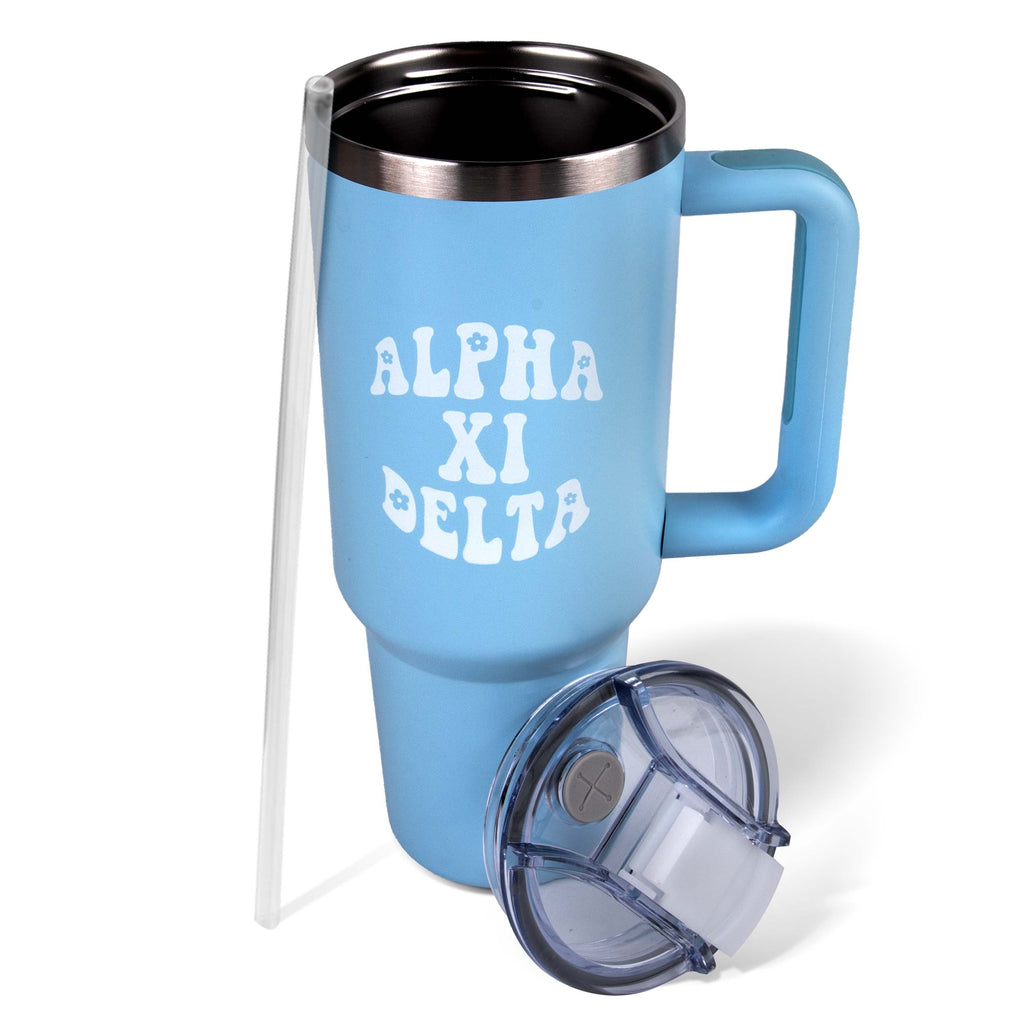 Alpha Xi Delta Glass Water Bottle with Silicone Sleeve – SororityShop