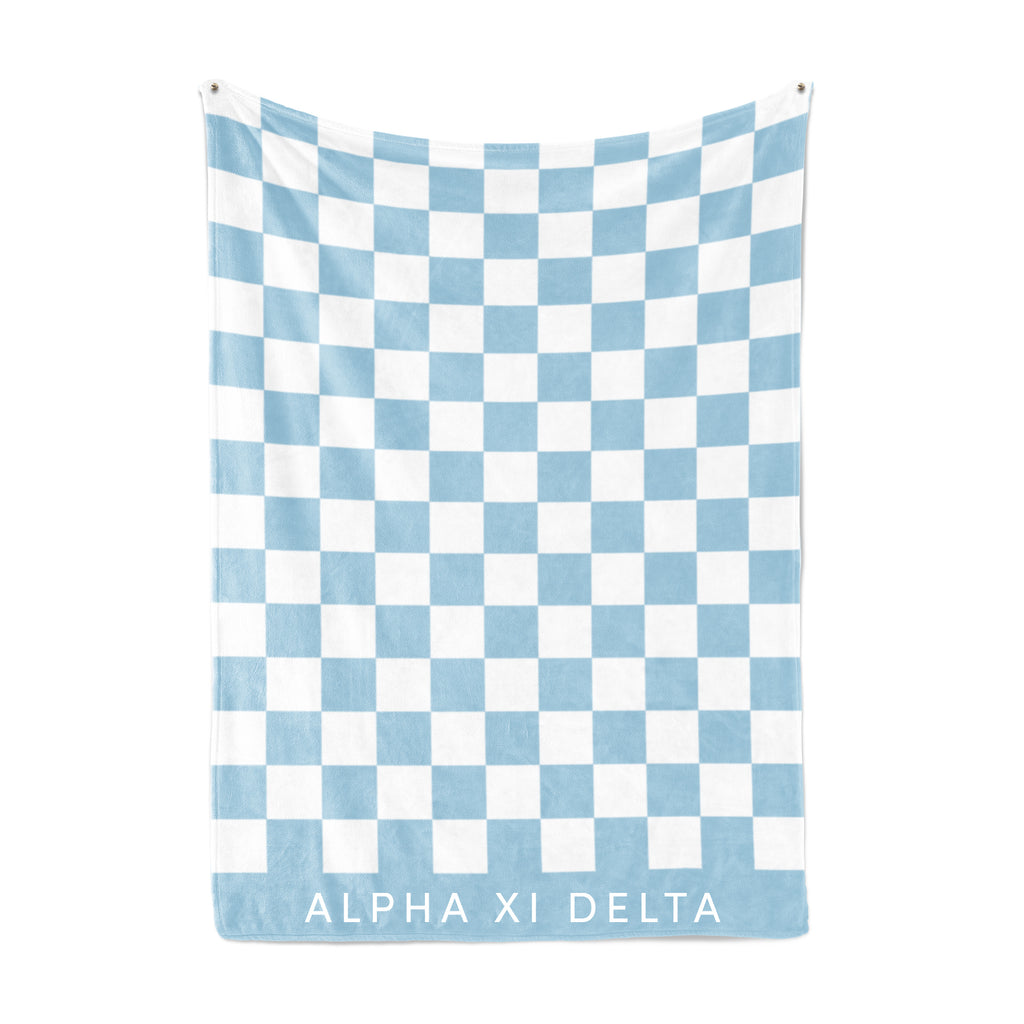 Alpha Xi Delta Thick Blanket, Stylish Checkered Blanket 50 in X 62 in