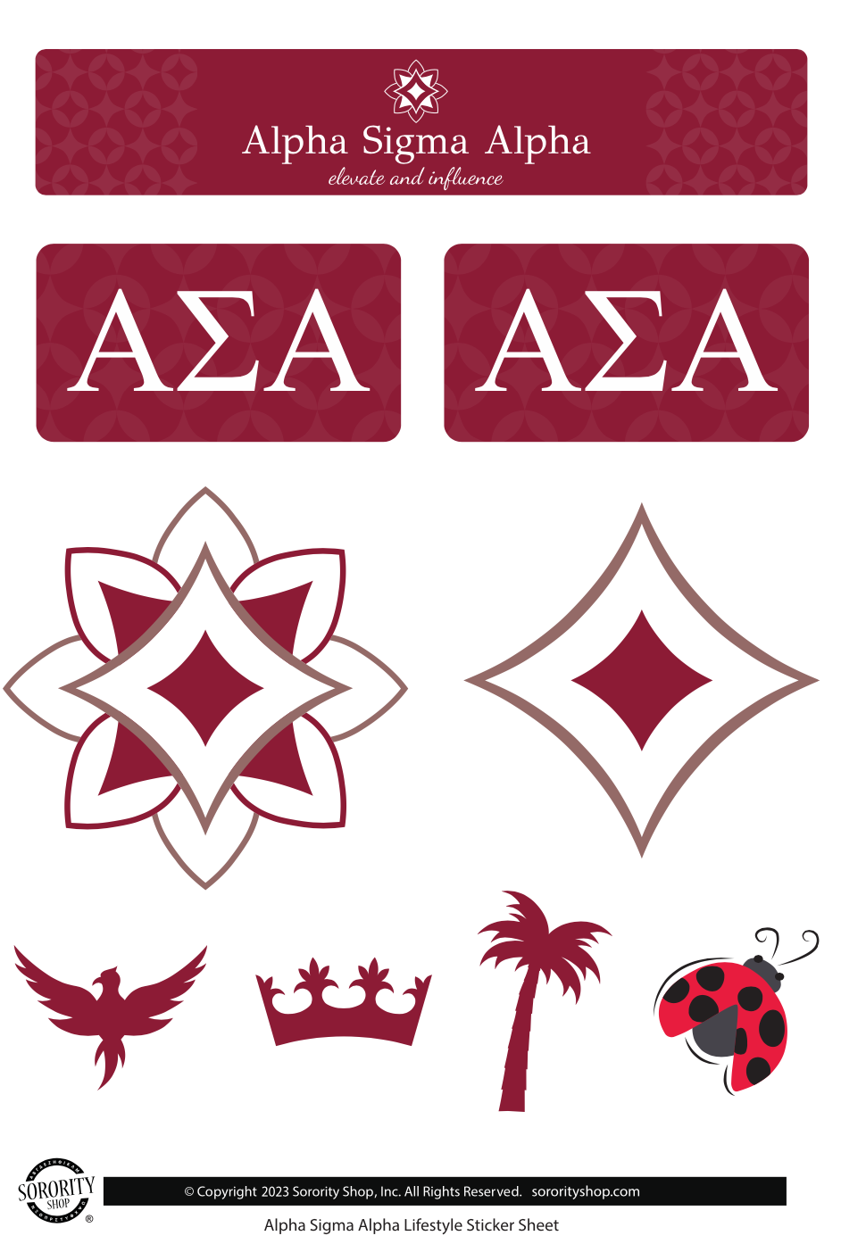 Alpha Sigma Alpha Sorority Sticker Sheet- Brand Focus – SororityShop