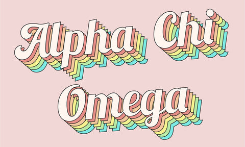 Alpha Chi Omega Retro Flag