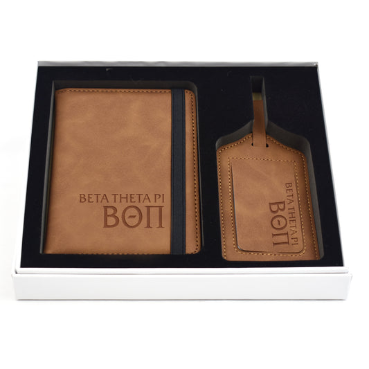 Beta Theta Pi Passport Holder & Luggage Tag Travel Gift Set