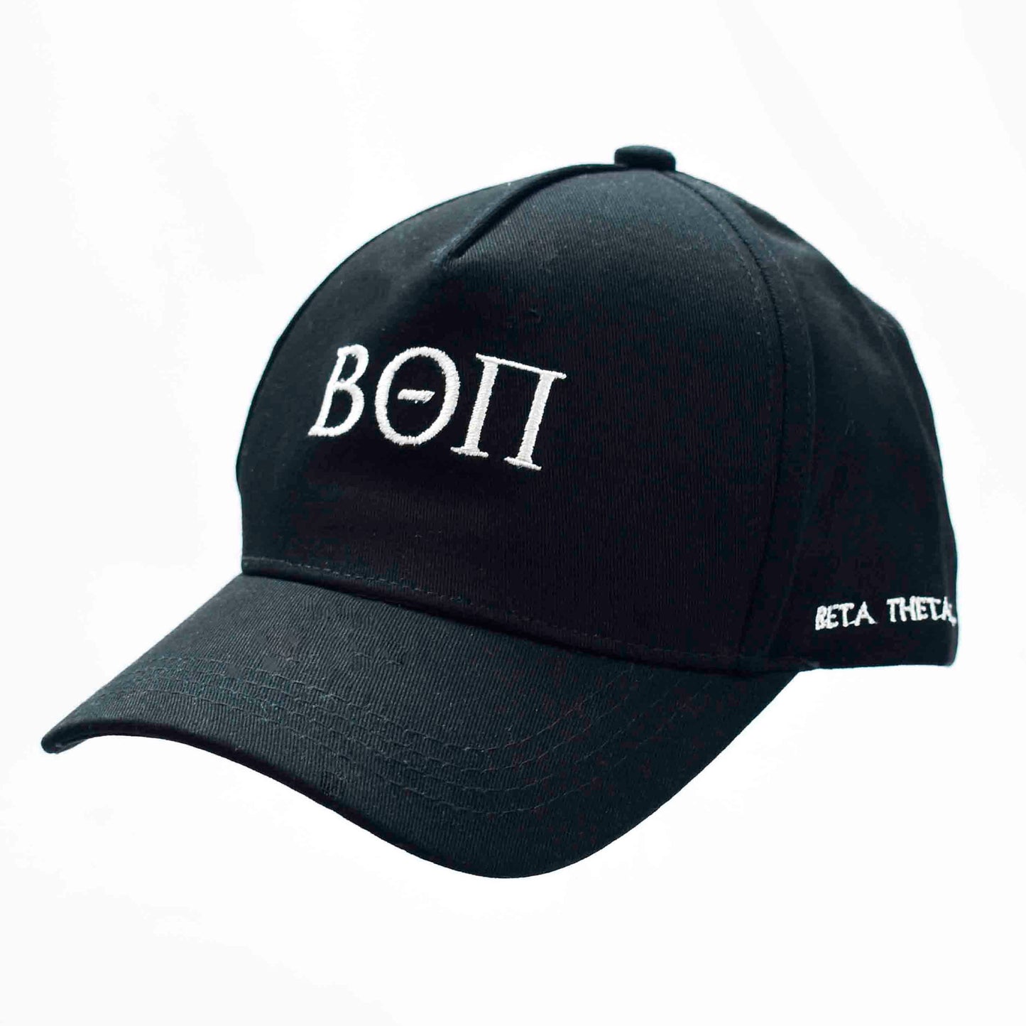 Beta Theta Pi Baseball Cap- Brushed Cotton 5-Panel Black Hat