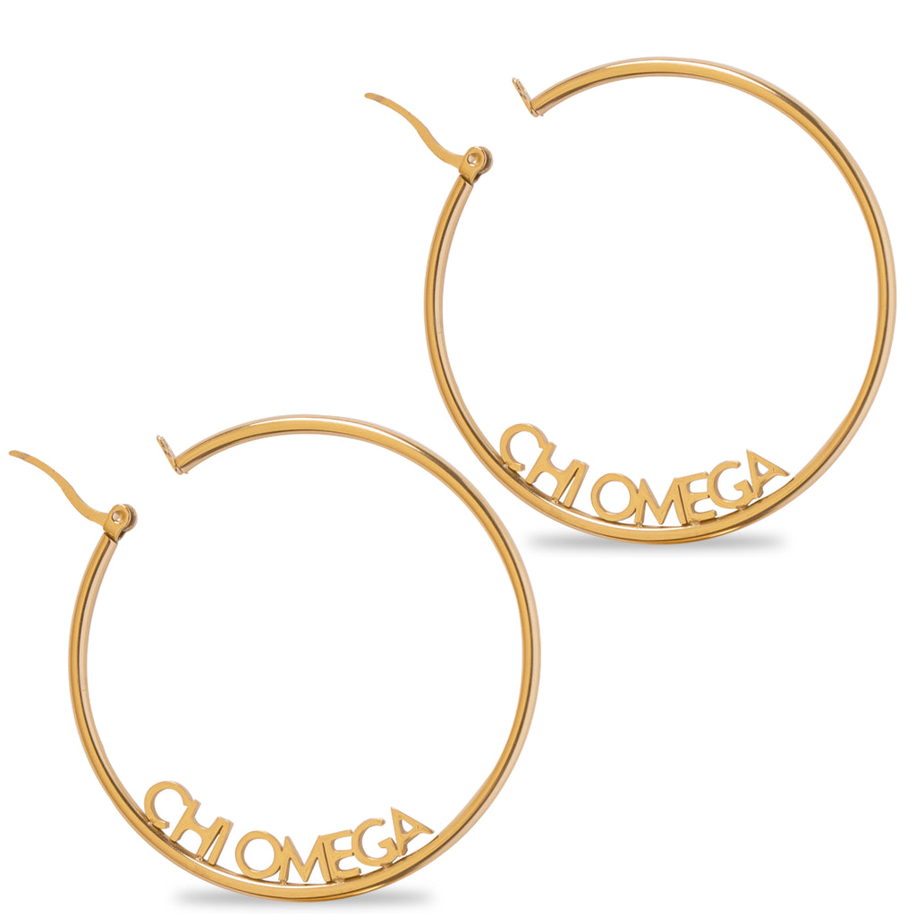 Chi Omega Earrings - Hoop Design