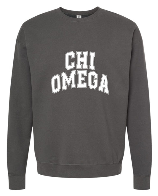 Chi Omega Sweatshirt- Crewneck Varsity Letters Design