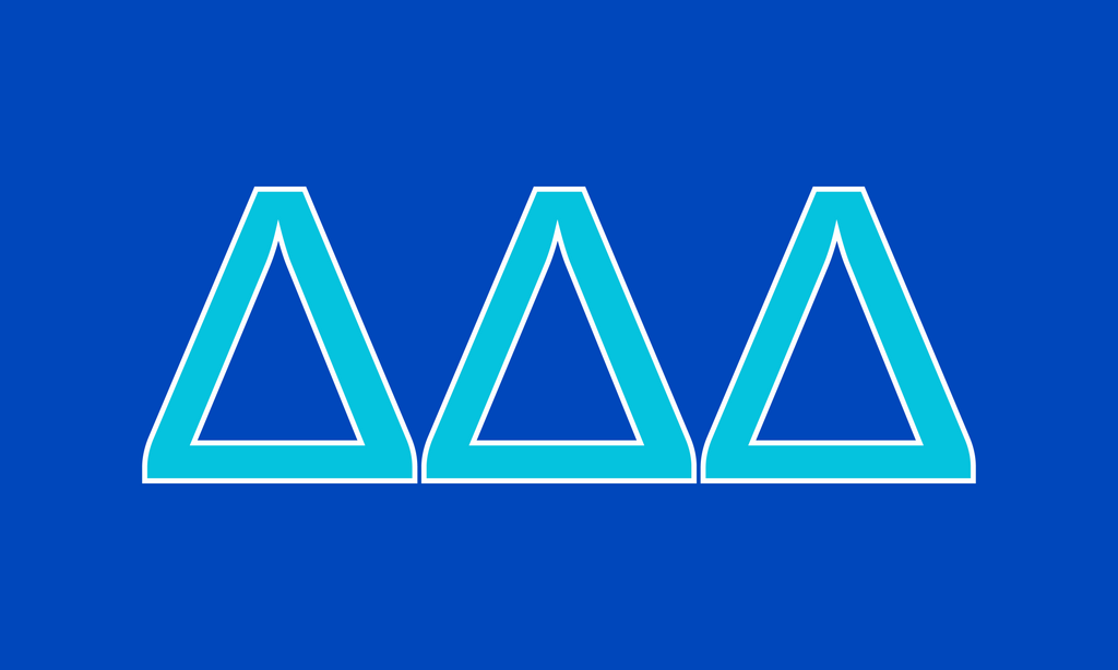 Tri Delta Sorority Greek Letters Flag, Two-Color Design