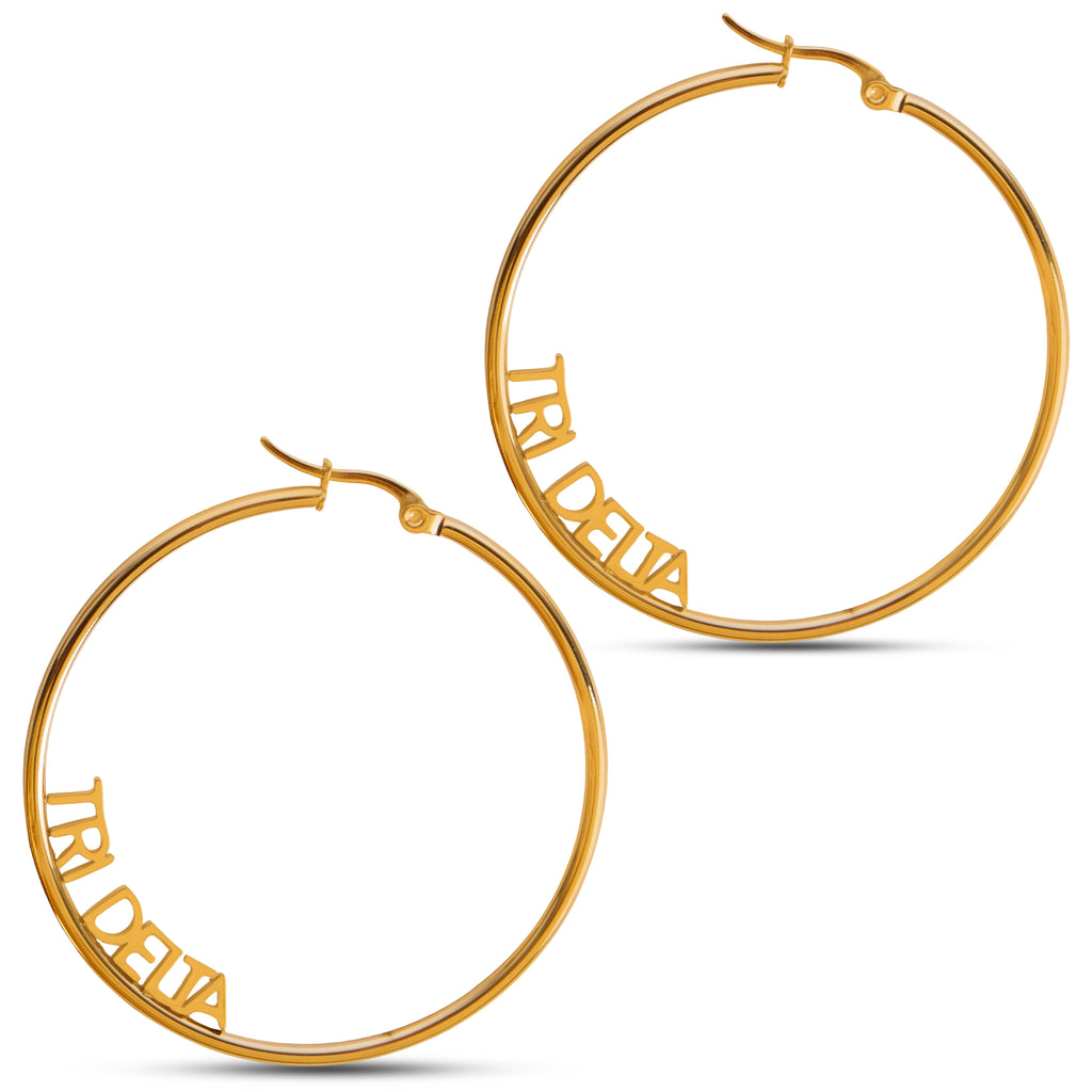 Tri Delta Earrings - Hoop Design