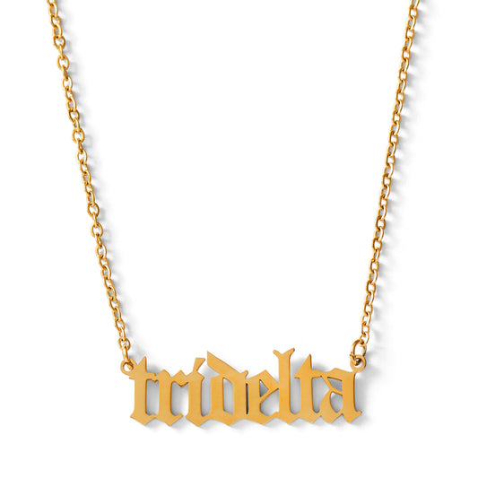 Delta Delta Delta Old English Style Sorority Necklace