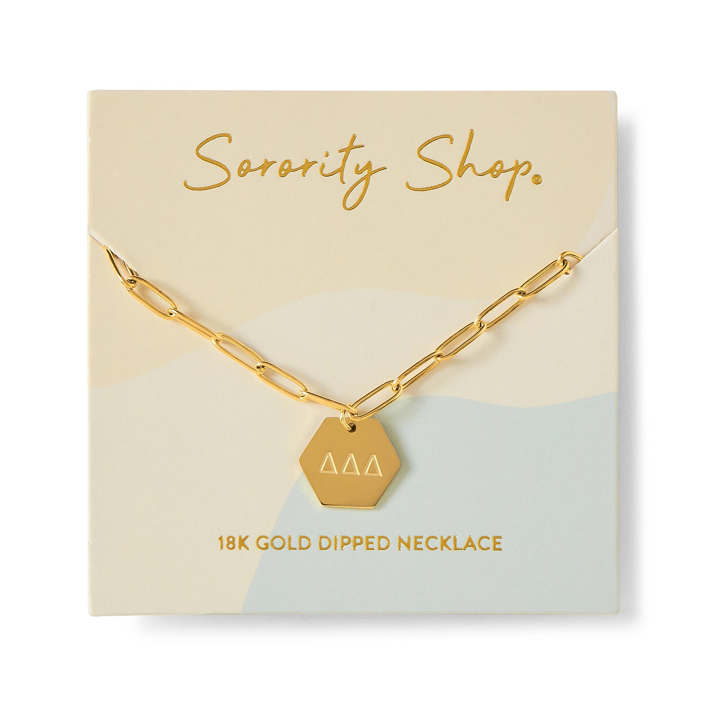 Delta Delta Delta Paperclip Necklace with DDD Sorority Pendant