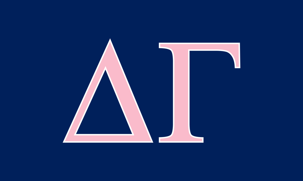 Delta Gamma Sorority Greek Letters Flag, Two-Color Design