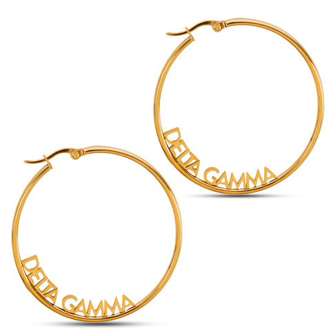 Delta Gamma Earrings - Hoop Design