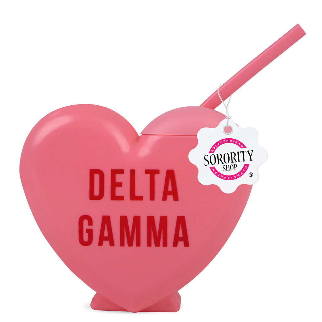 Delta Gamma Tumbler- Candy Heart Shaped