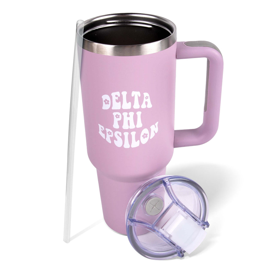 Delta Phi Epsilon 40oz Stainless Steel Tumbler with Handle