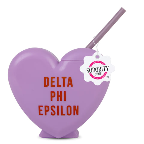 Delta Phi Epsilon Tumbler- Candy Heart Shaped