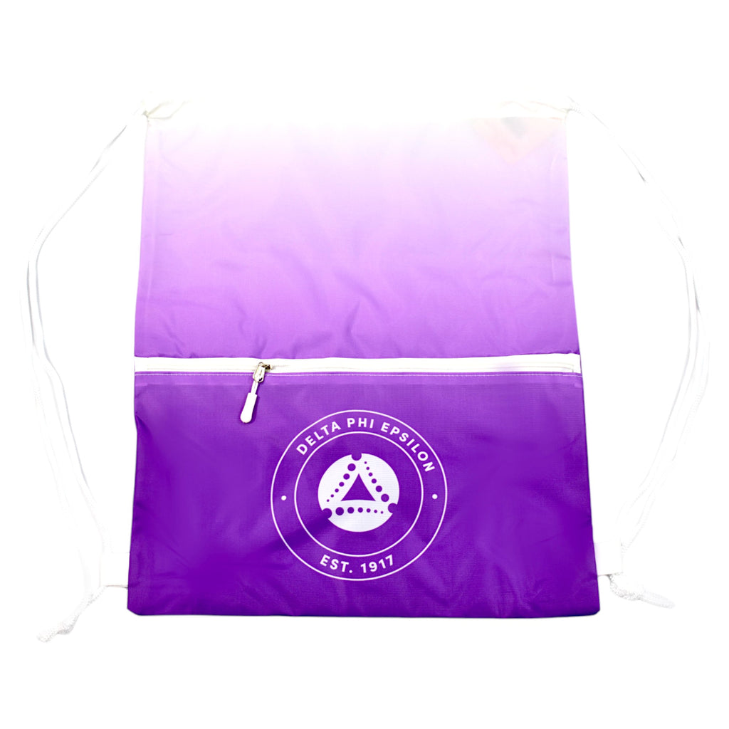 Delta Phi Epsilon Drawstring Backpack, Ombre Color Design