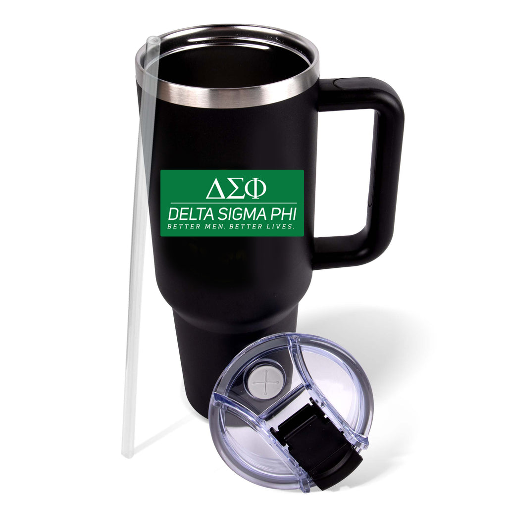 Delta Sigma Phi Fraternity 40oz Stainless Steel Tumbler with Handle