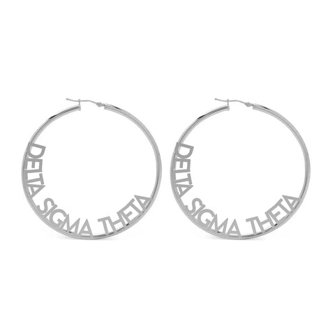Delta Sigma Theta Earrings - Hoop Design (Stainless Steel)