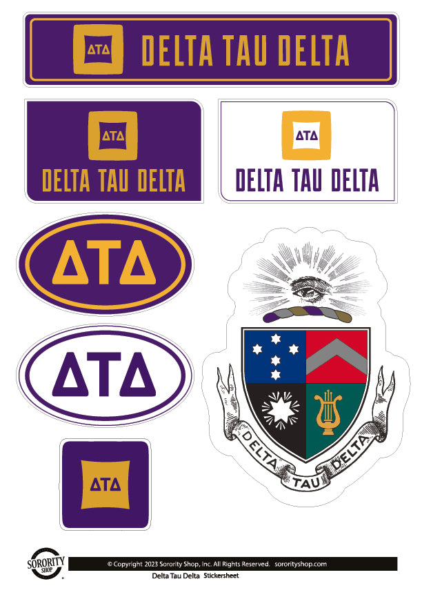 Delta Tau Delta Fraternity Sticker Sheet- Brand Focus – SororityShop